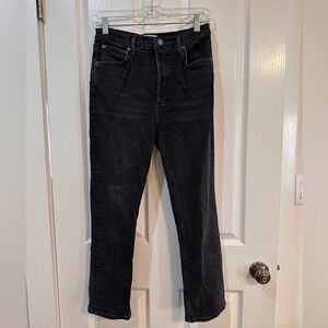 AGOLDE Riley Straight Crop Jeans in black